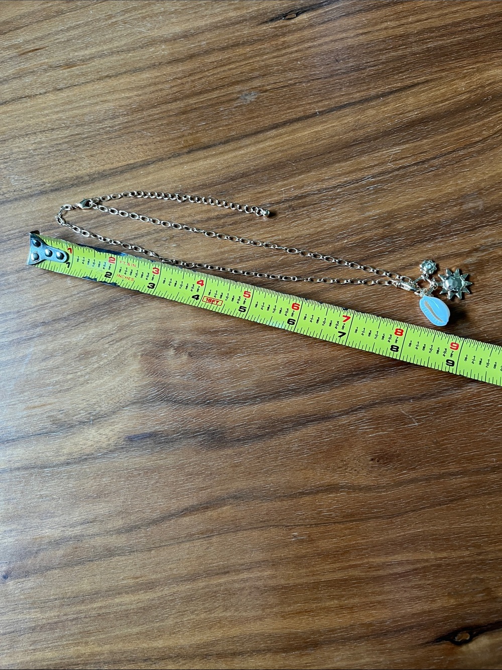 Gold Sun and Shell Necklace - Picture 3 of 4